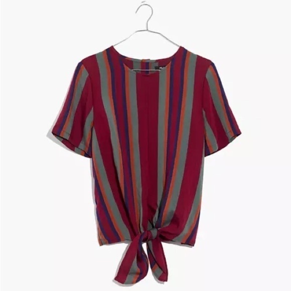 Madewell Button Back Striped Tee | Size XS - Picture 7 of 7